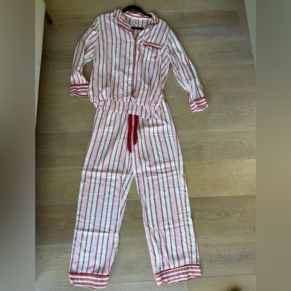Victoria's Secret Red and White Striped Pajama Set